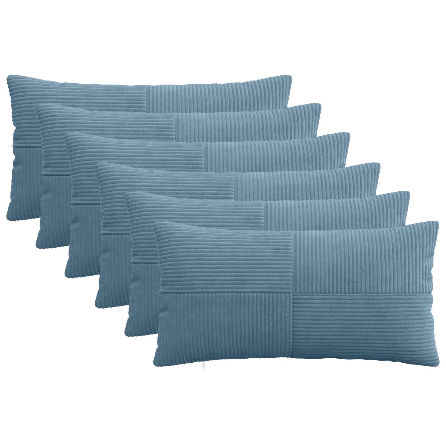 Cushion Cover 6 pcs ALMELO Blue 40 x 80 cm Corduroy
