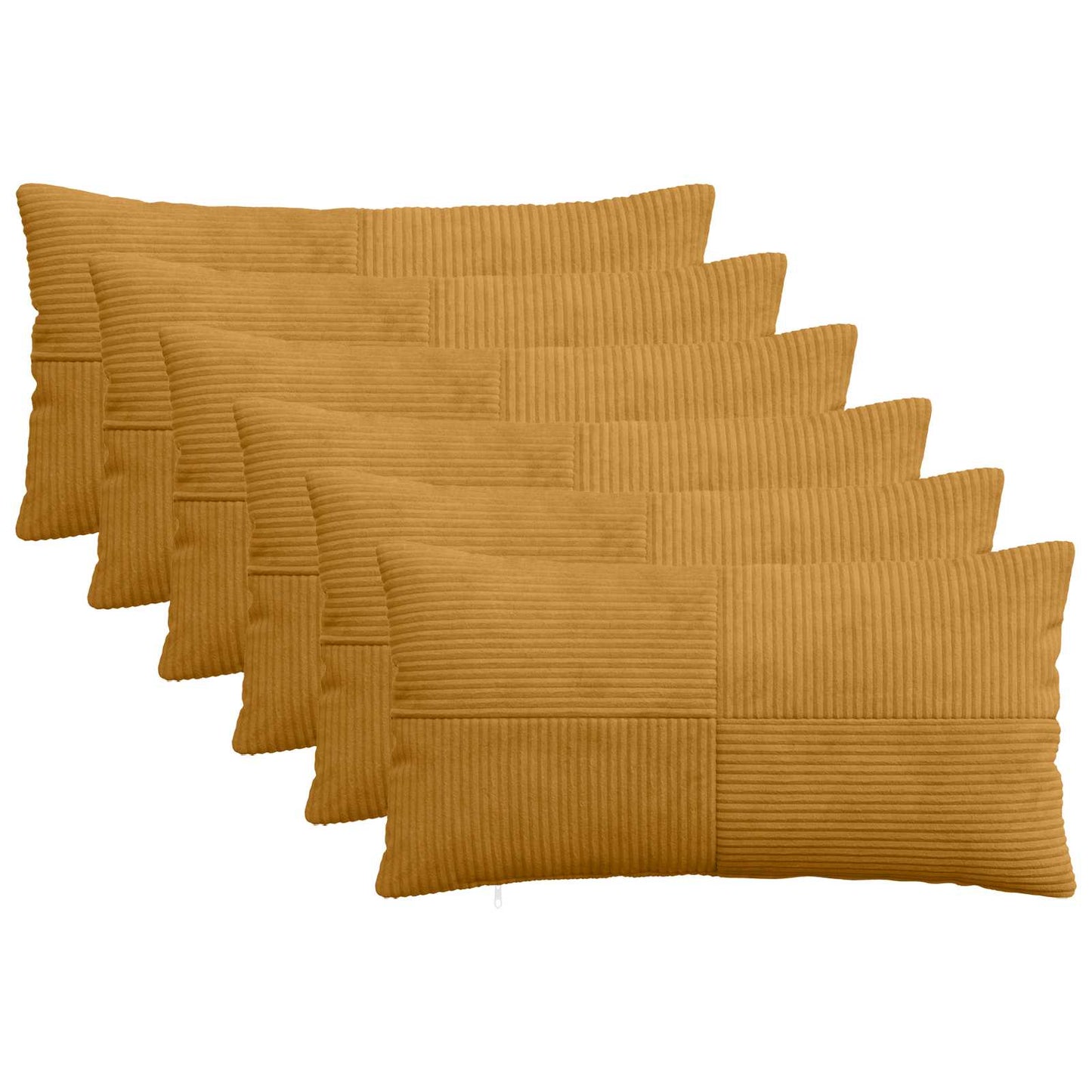 Cushion Cover 6 pcs ALMELO Yellow 40 x 80 cm Corduroy