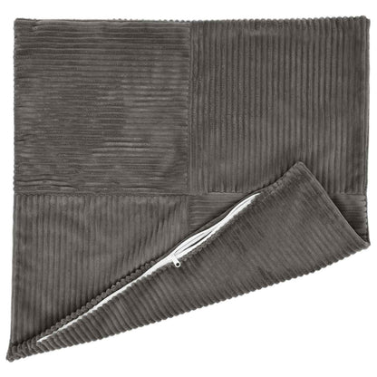 Cushion Cover 12 pcs ALMELO Dark Grey 45 x 45 cm Corduroy