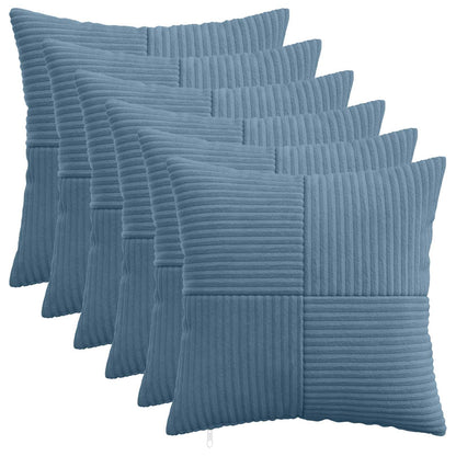 Cushion Cover 6 pcs ALMELO Blue 45 x 45 cm Corduroy