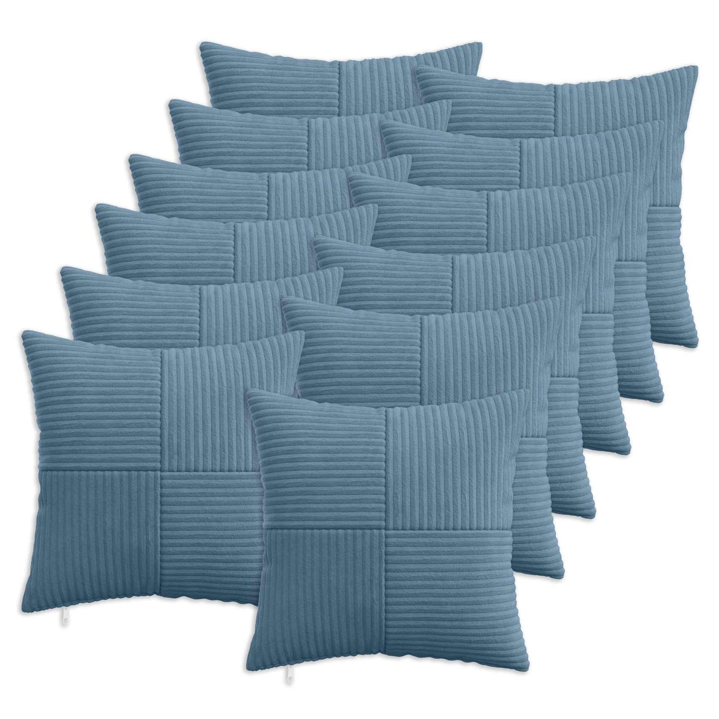 Cushion Cover 12 pcs ALMELO Blue 45 x 45 cm Corduroy