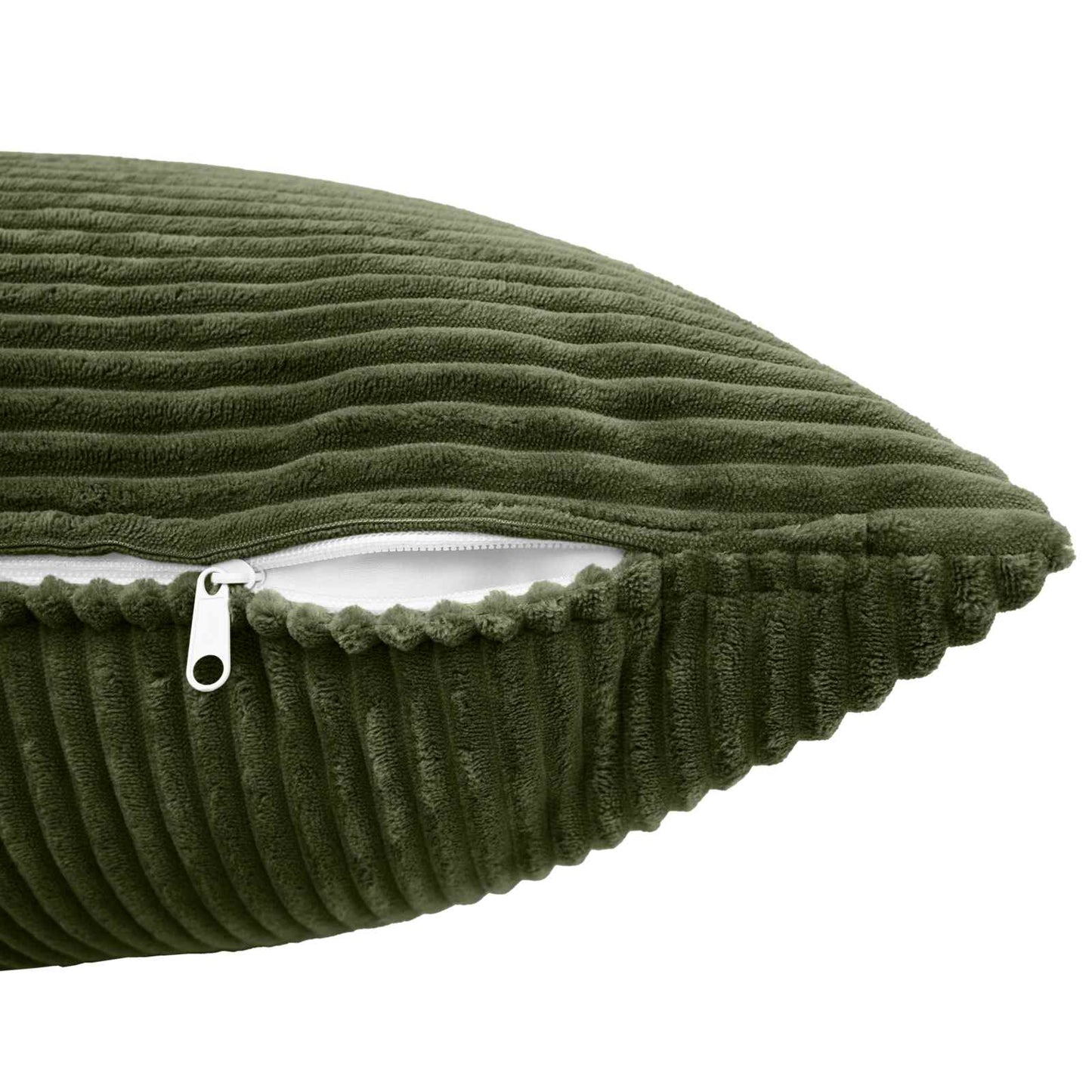 Cushion Cover 12 pcs ALMELO Green 45 x 45 cm Corduroy