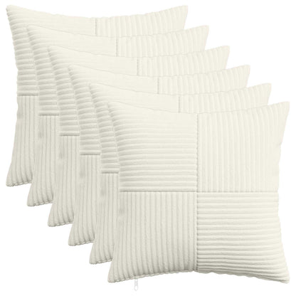 Cushion Cover 6 pcs ALMELO Cream 50 x 50 cm Corduroy