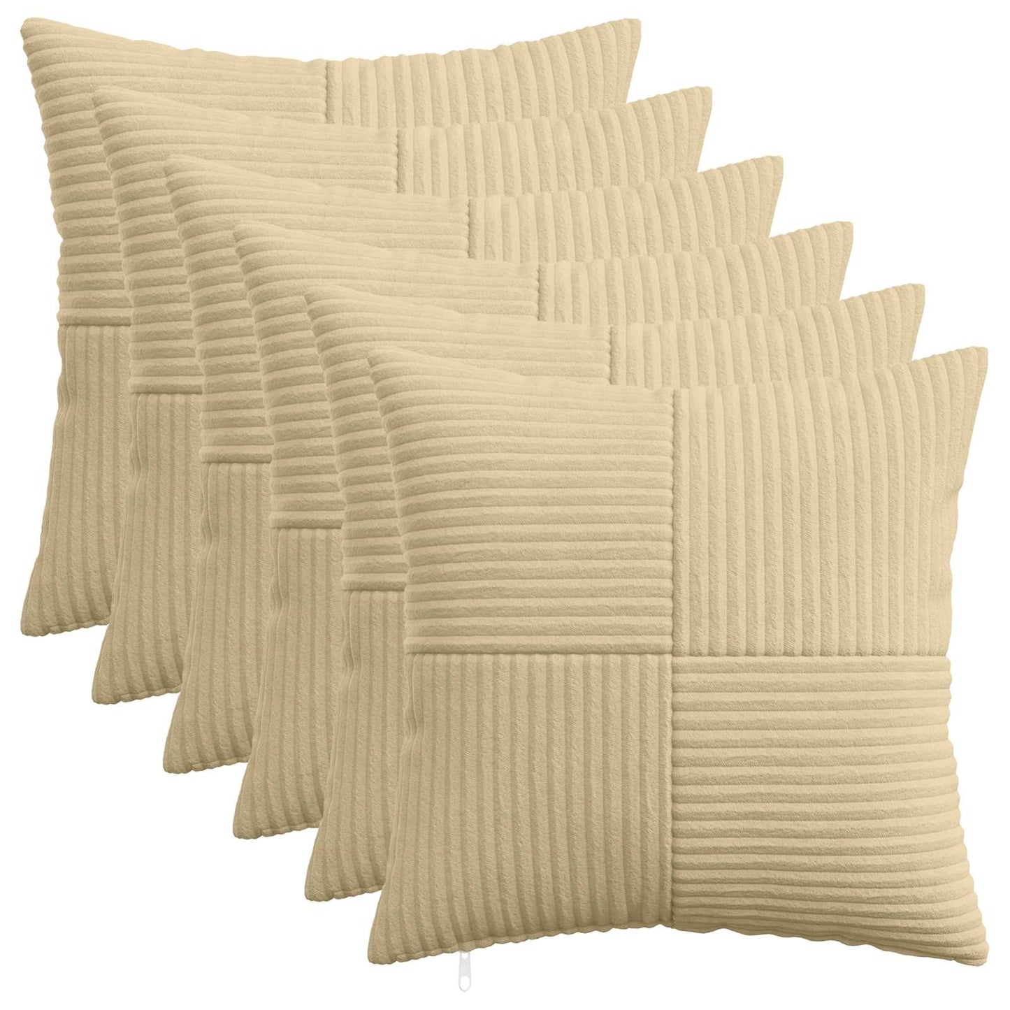 Cushion Cover 6 pcs ALMELO Grey Green 50 x 50 cm Corduroy