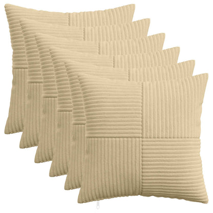 Cushion Cover 6 pcs ALMELO Grey Green 50 x 50 cm Corduroy