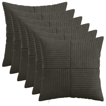 Cushion Cover 6 pcs ALMELO Anthracite 50 x 50 cm Corduroy