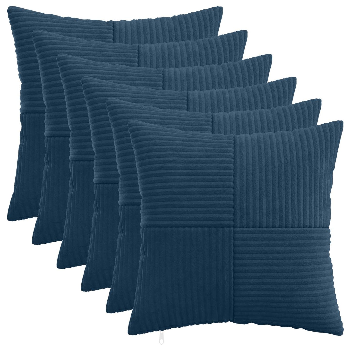 Cushion Cover 6 pcs ALMELO Navy Blue 50 x 50 cm Corduroy