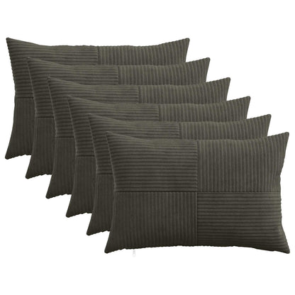 Cushion Cover 6 pcs ALMELO Anthracite 50 x 70 cm Corduroy