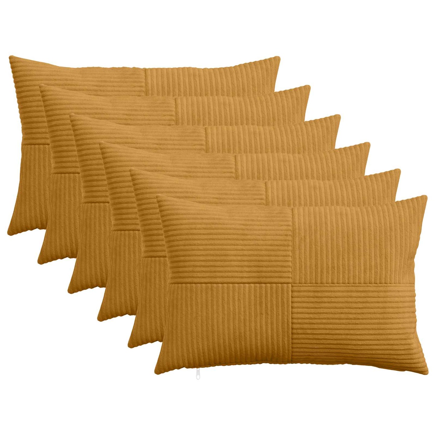 Cushion Cover 6 pcs ALMELO Yellow 50 x 70 cm Corduroy
