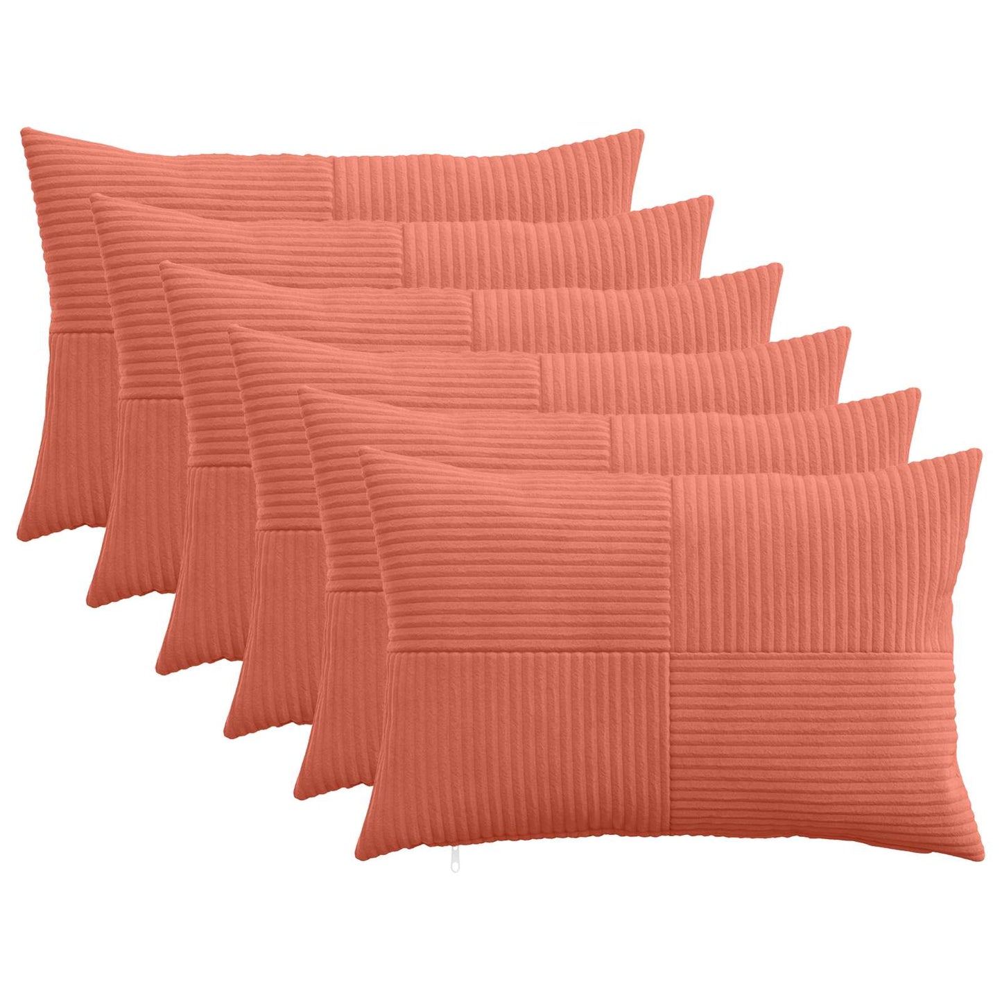 Cushion Cover 6 pcs ALMELO Red Orange 50 x 75 cm Corduroy