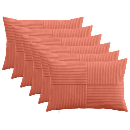 Cushion Cover 6 pcs ALMELO Red Orange 50 x 75 cm Corduroy