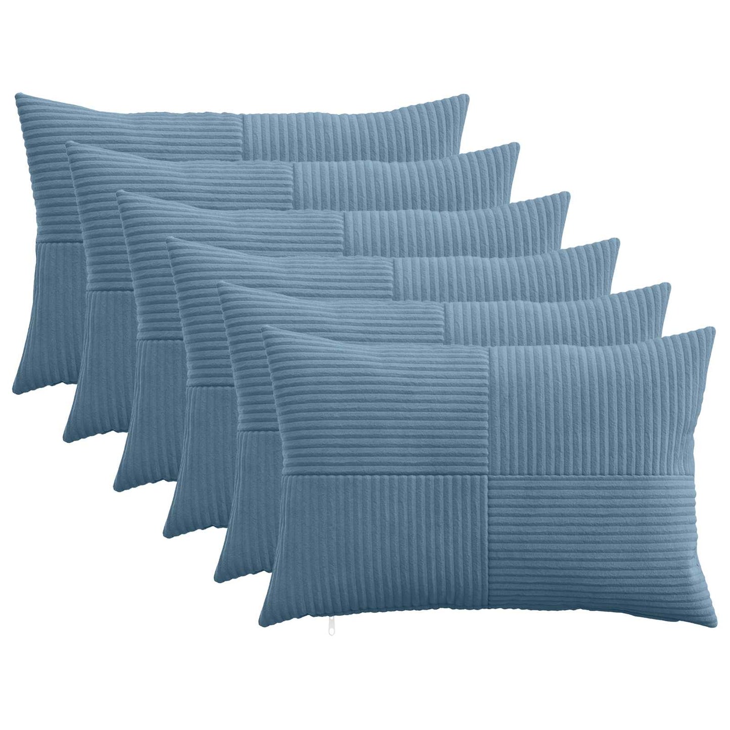 Cushion Cover 6 pcs ALMELO Blue 50 x 75 cm Corduroy