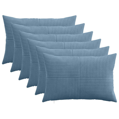 Cushion Cover 6 pcs ALMELO Blue 50 x 75 cm Corduroy