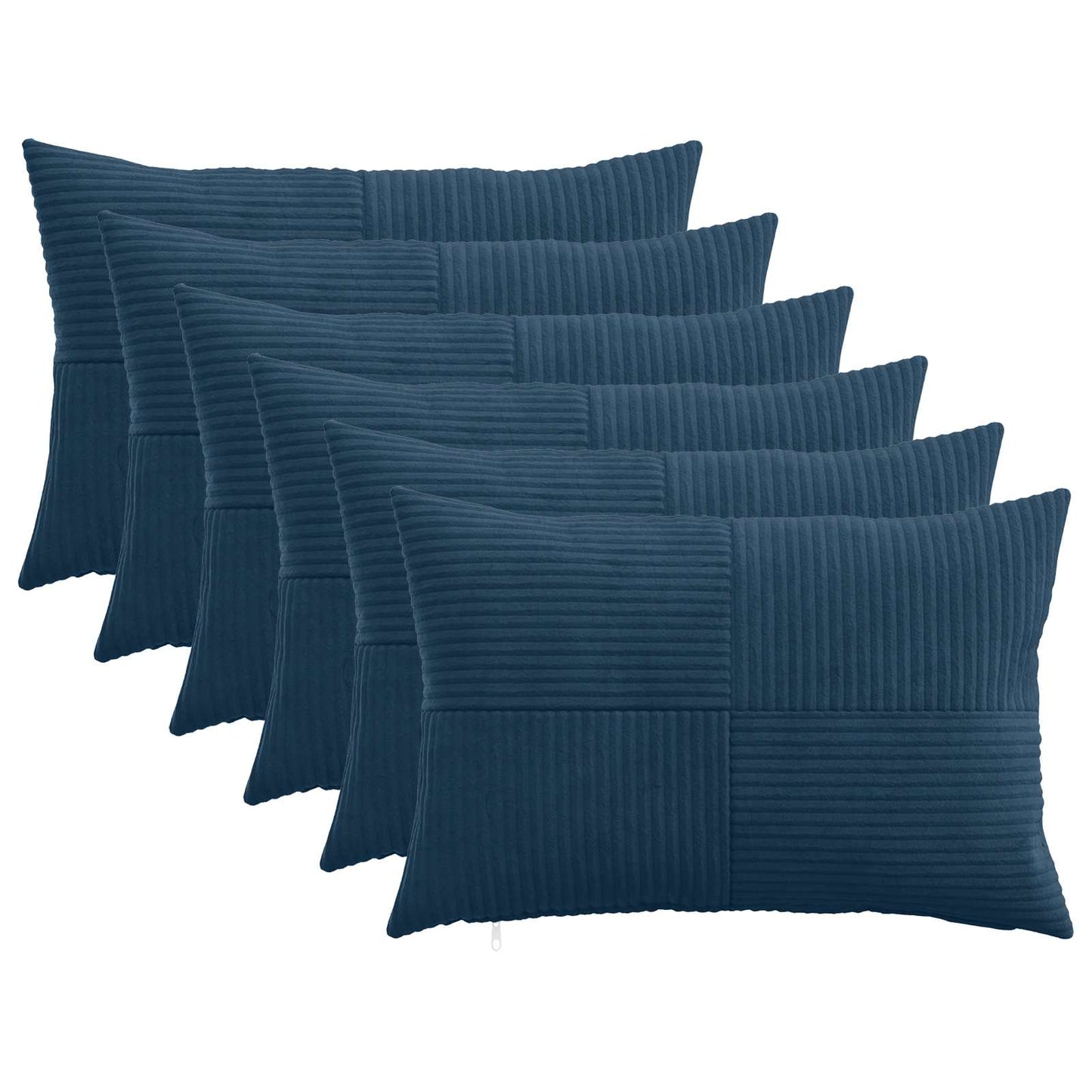 Cushion Cover 6 pcs ALMELO Navy Blue 50 x 75 cm Corduroy