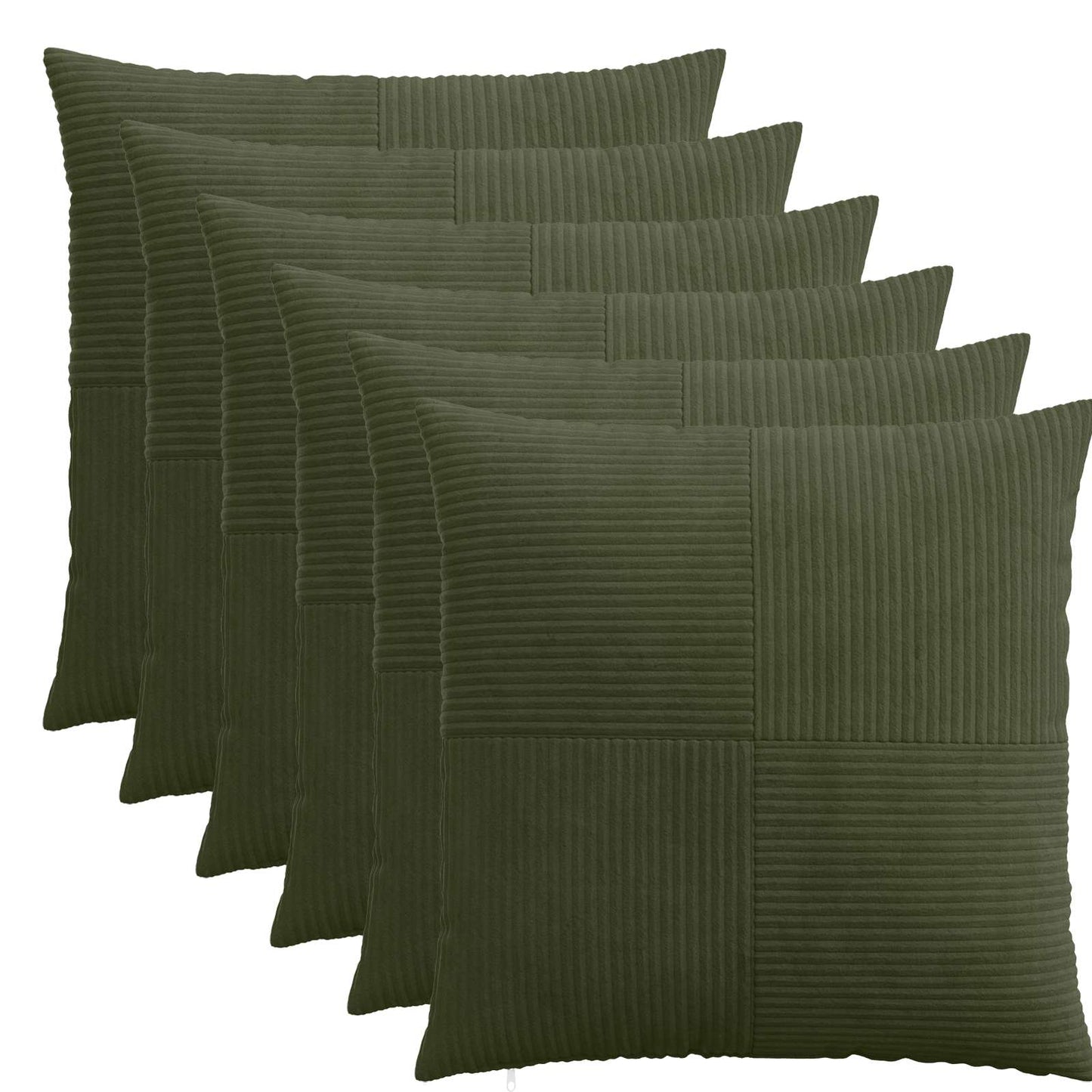 Cushion Cover 6 pcs ALMELO Green 55 x 55 cm Corduroy