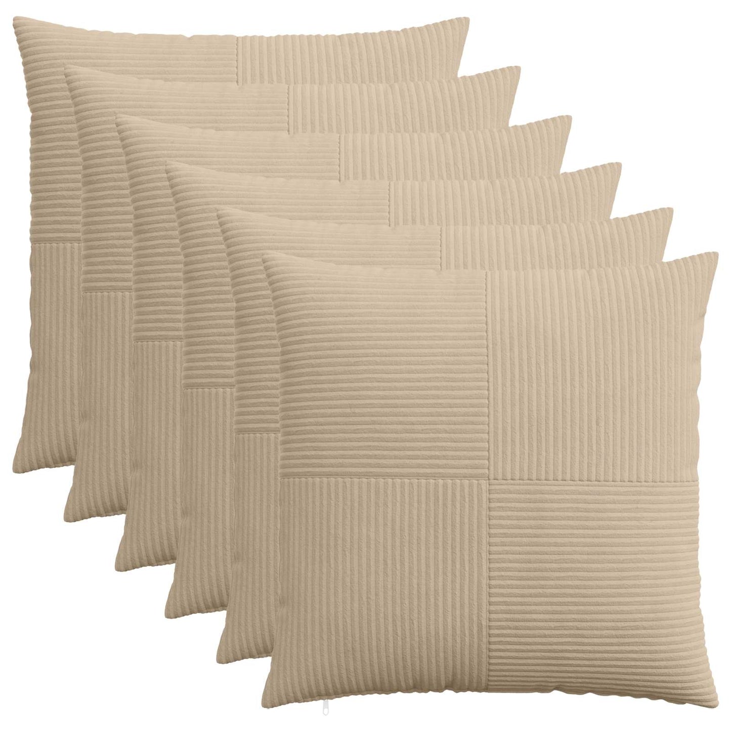 Cushion Cover 6 pcs ALMELO Taupe 55 x 55 cm Corduroy