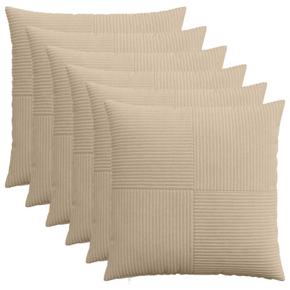 Cushion Cover 6 pcs ALMELO Taupe 55 x 55 cm Corduroy