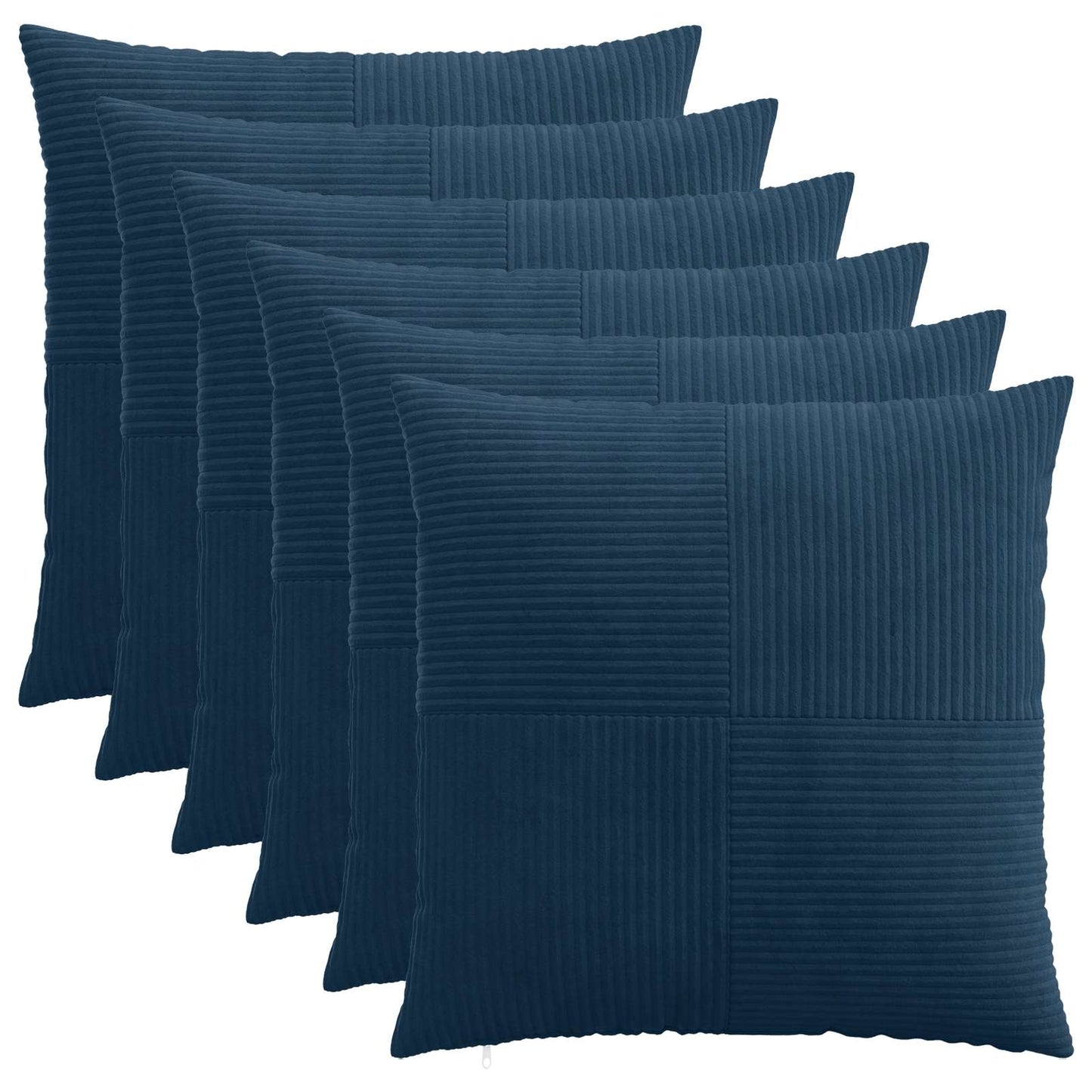 Cushion Cover 6 pcs ALMELO Navy Blue 60 x 60 cm Corduroy