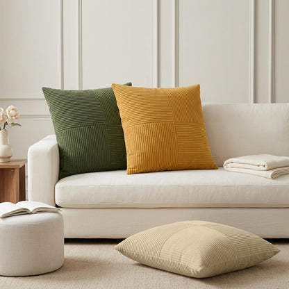 Cushion Cover 6 pcs ALMELO Green 70 x 70 cm Corduroy