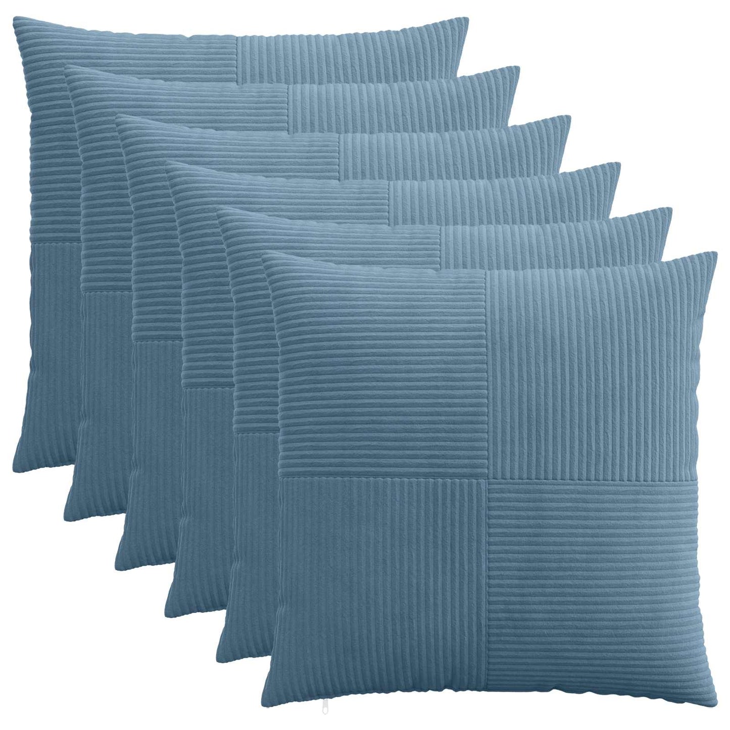 Cushion Cover 6 pcs ALMELO Blue 65 x 65 cm Corduroy