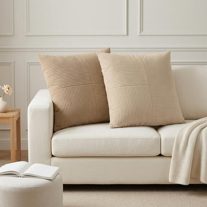Cushion Cover 6 pcs ALMELO Taupe 80 x 80 cm Corduroy