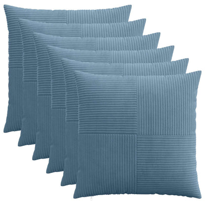 Cushion Cover 6 pcs ALMELO Blue 70 x 70 cm Corduroy