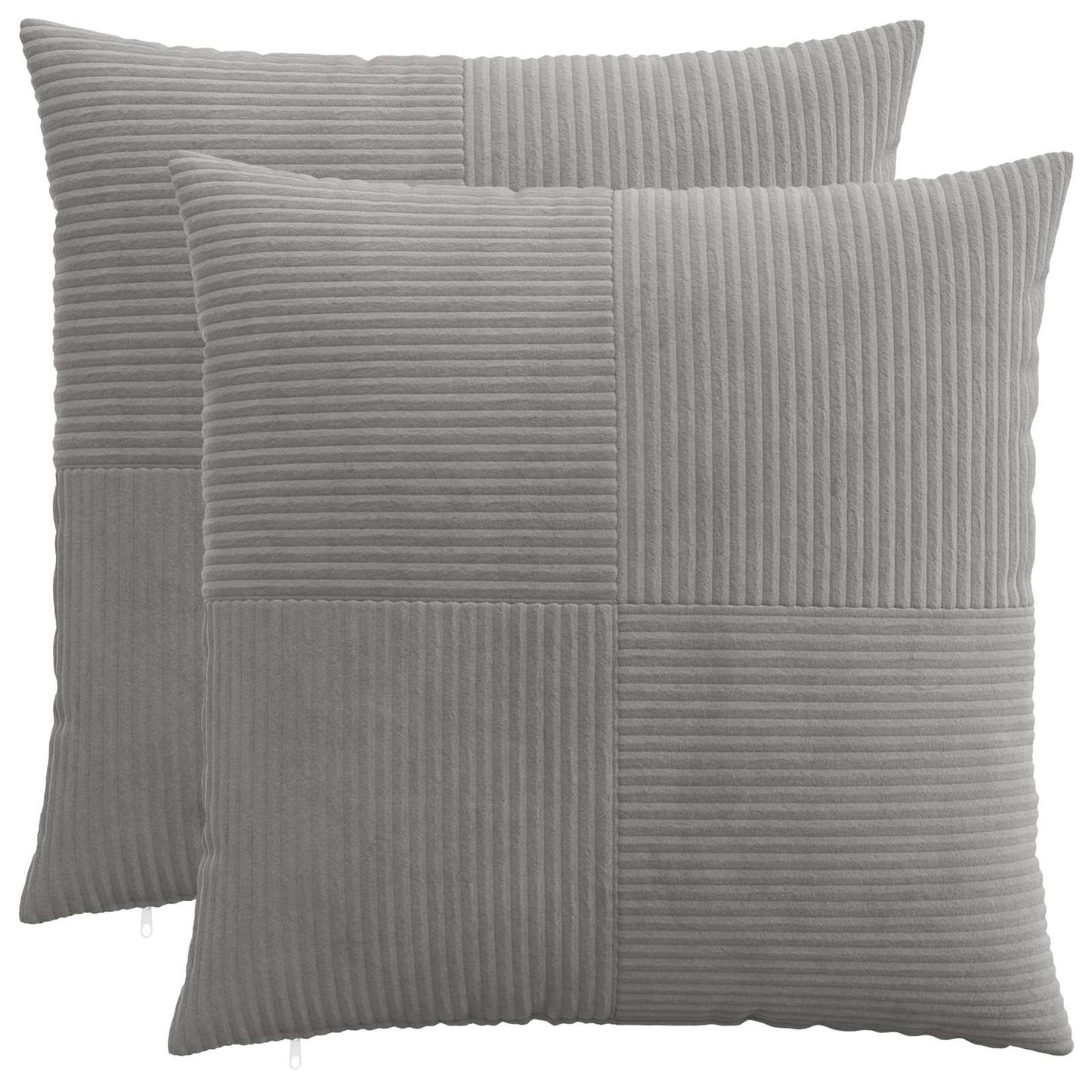 Cushion Cover 2 pcs ALMELO Light Grey 80 x 80 cm Corduroy