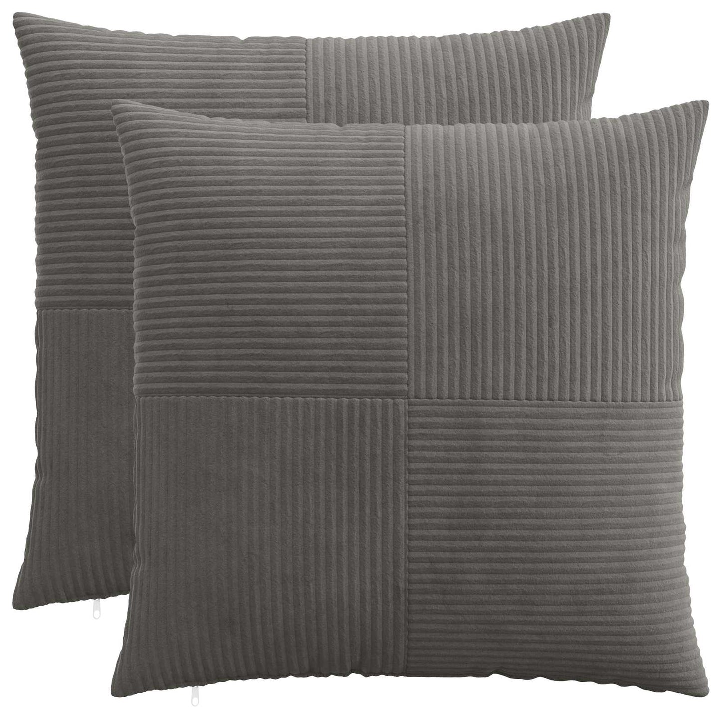 Cushion Cover 2 pcs ALMELO Dark Grey 80 x 80 cm Corduroy