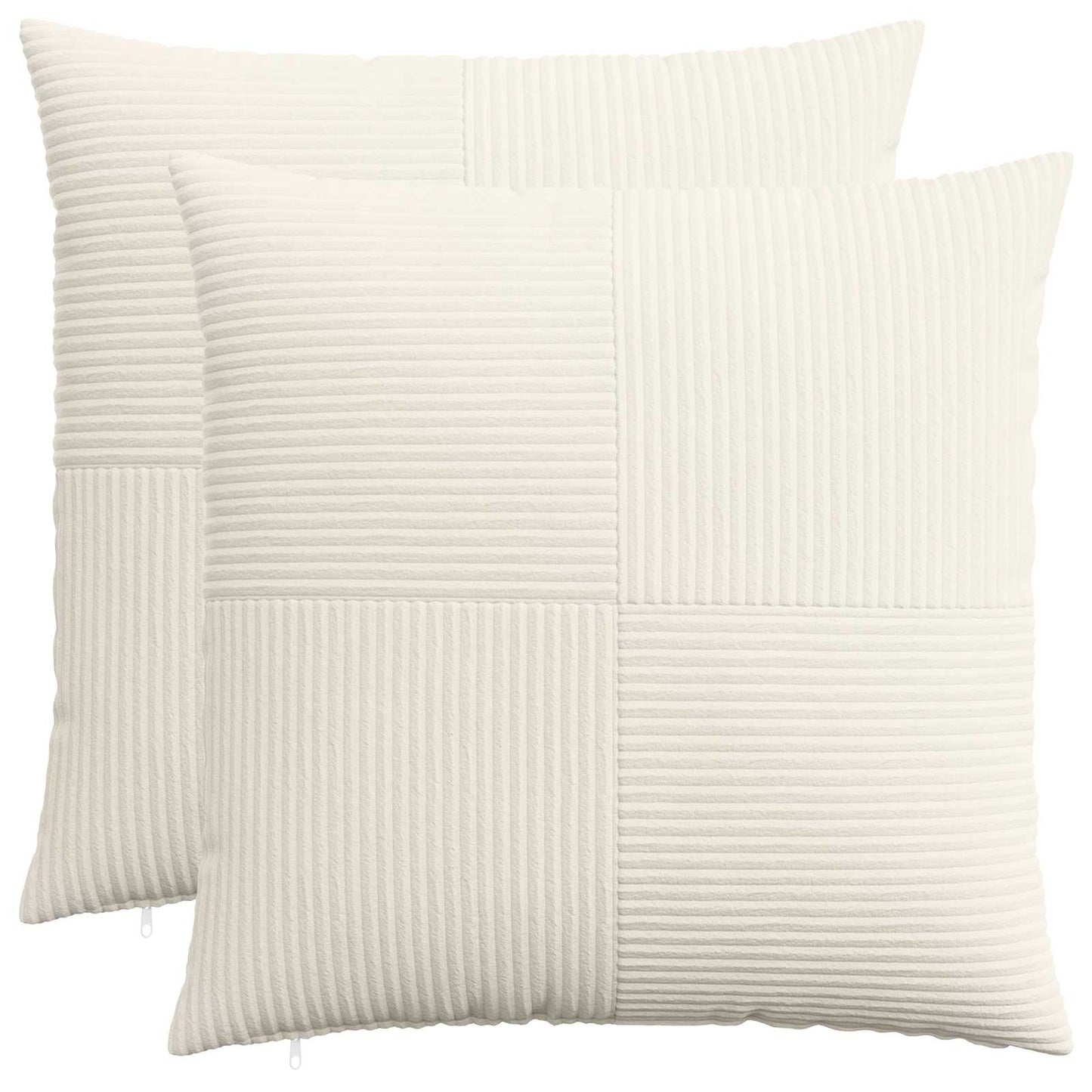 Cushion Cover 2 pcs ALMELO Cream 80 x 80 cm Corduroy