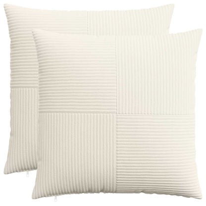 Cushion Cover 2 pcs ALMELO Cream 80 x 80 cm Corduroy