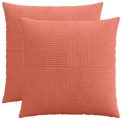 Cushion Cover 2 pcs ALMELO Red Orange 80 x 80 cm Corduroy