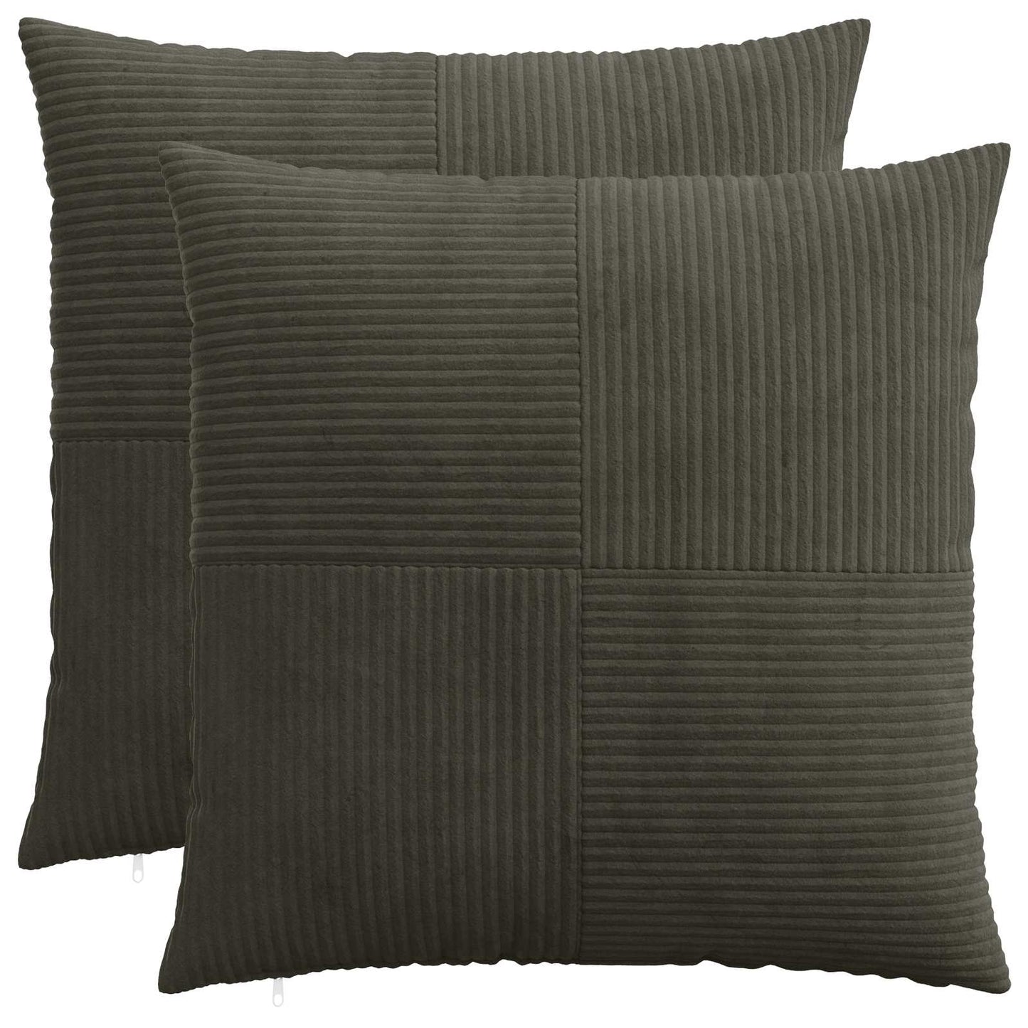 Cushion Cover 2 pcs ALMELO Anthracite 80 x 80 cm Corduroy