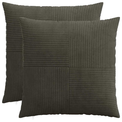 Cushion Cover 2 pcs ALMELO Anthracite 80 x 80 cm Corduroy