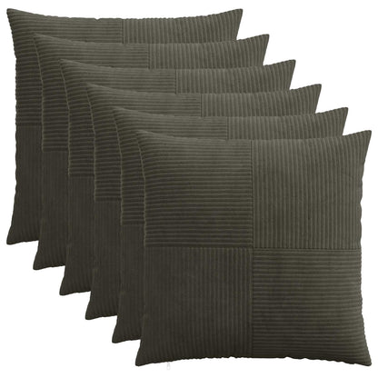 Cushion Cover 6 pcs ALMELO Anthracite 80 x 80 cm Corduroy