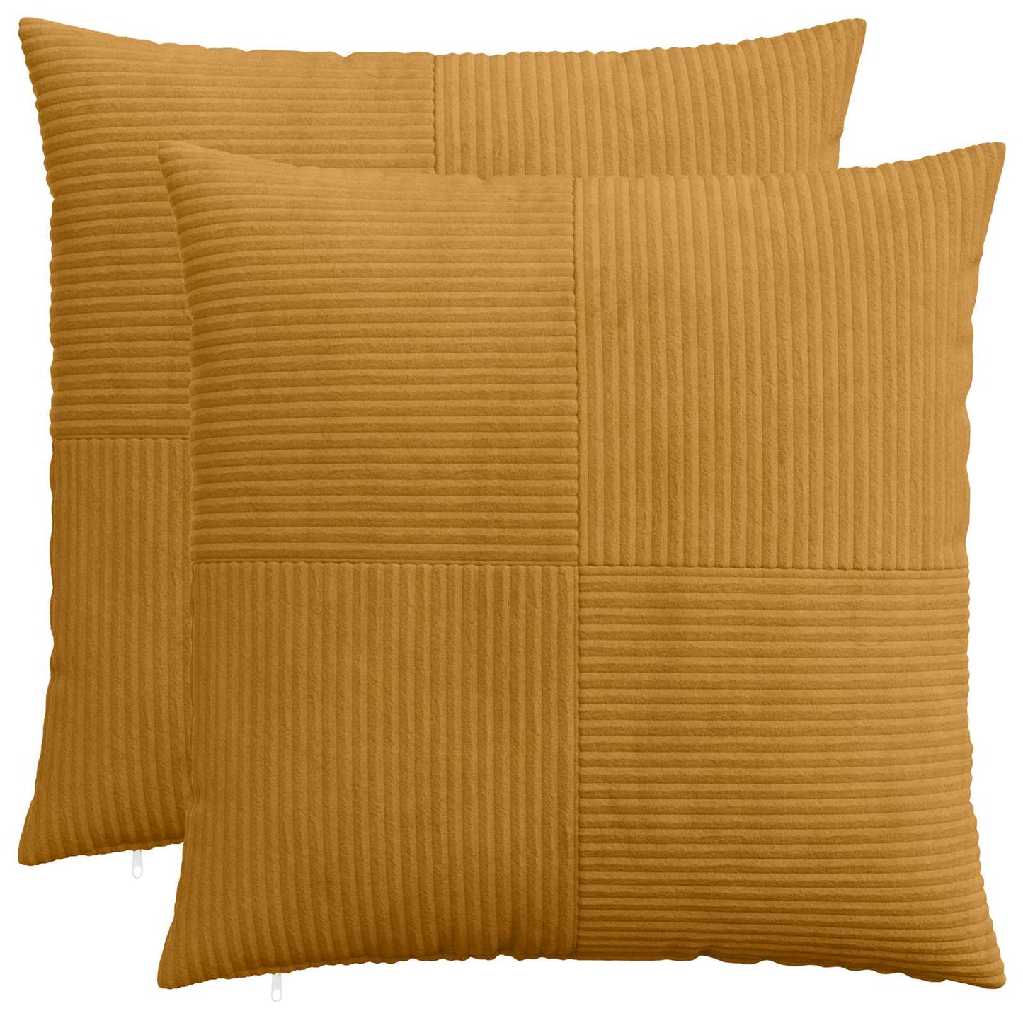 Cushion Cover 2 pcs ALMELO Yellow 80 x 80 cm Corduroy