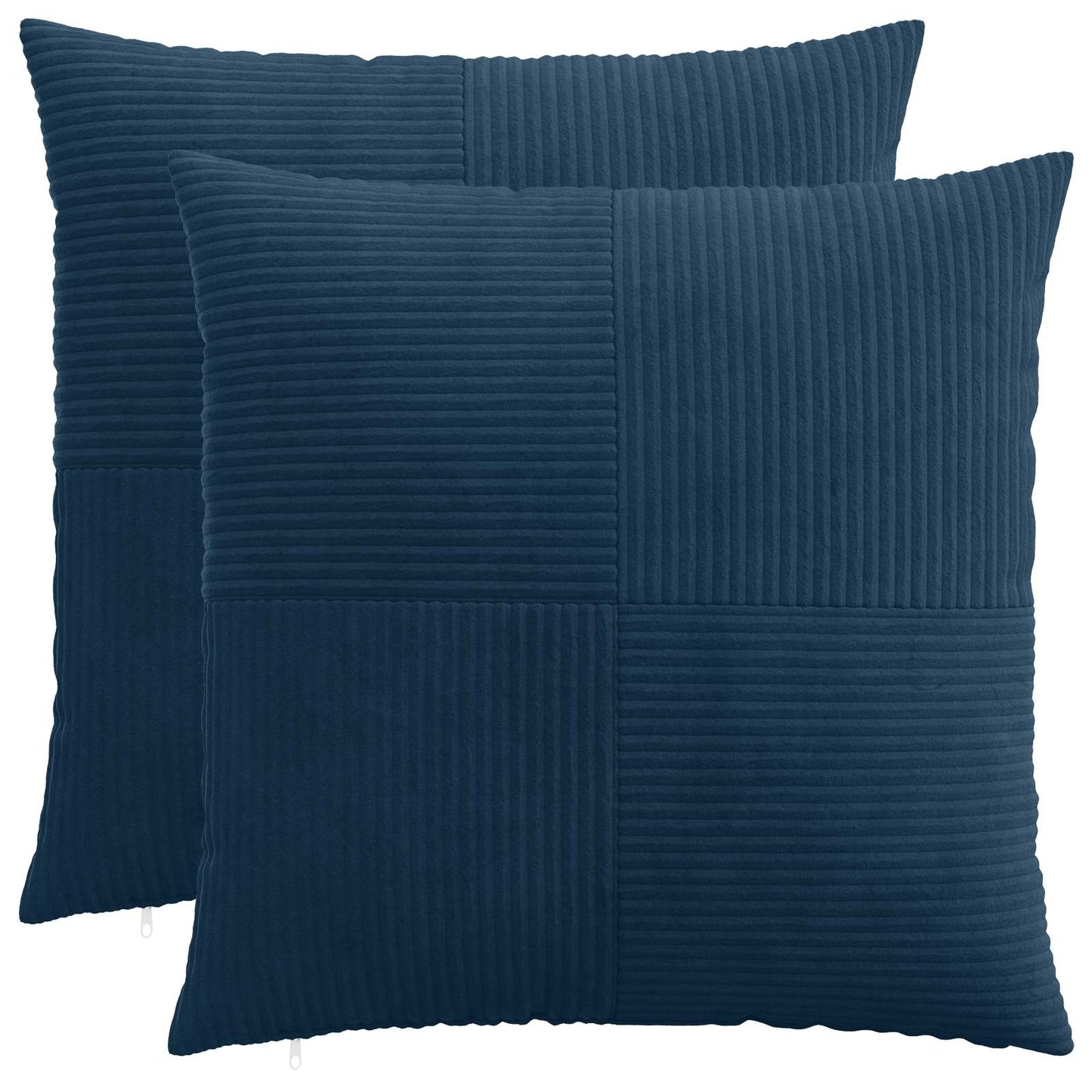 Cushion Cover 2 pcs ALMELO Navy Blue 80 x 80 cm Corduroy