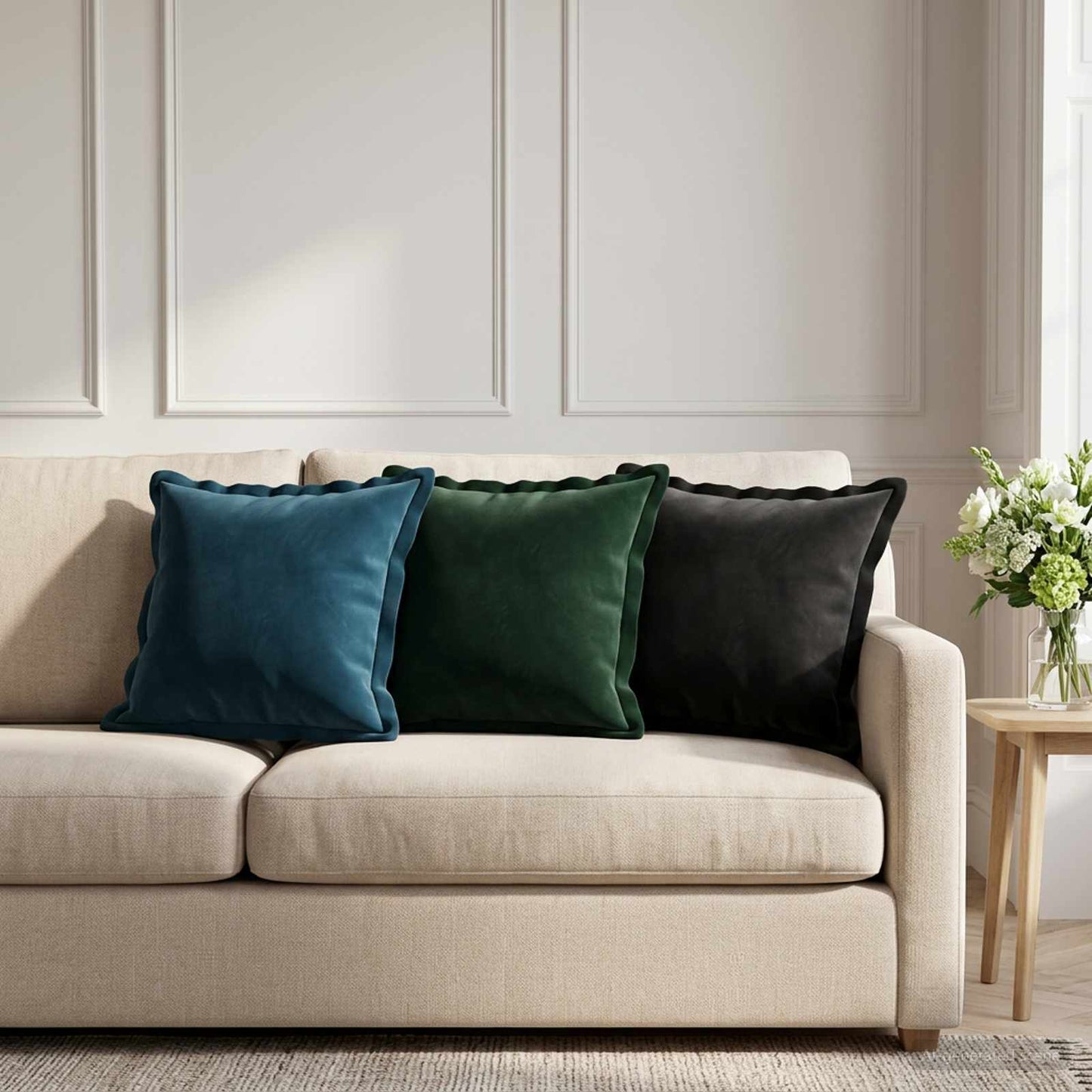 Cushion with Pillow HOUTEN 12 pcs Blue Velvet