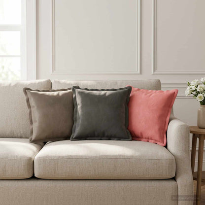 Cushion with Pillow HOUTEN 12 pcs Light Grey Velvet