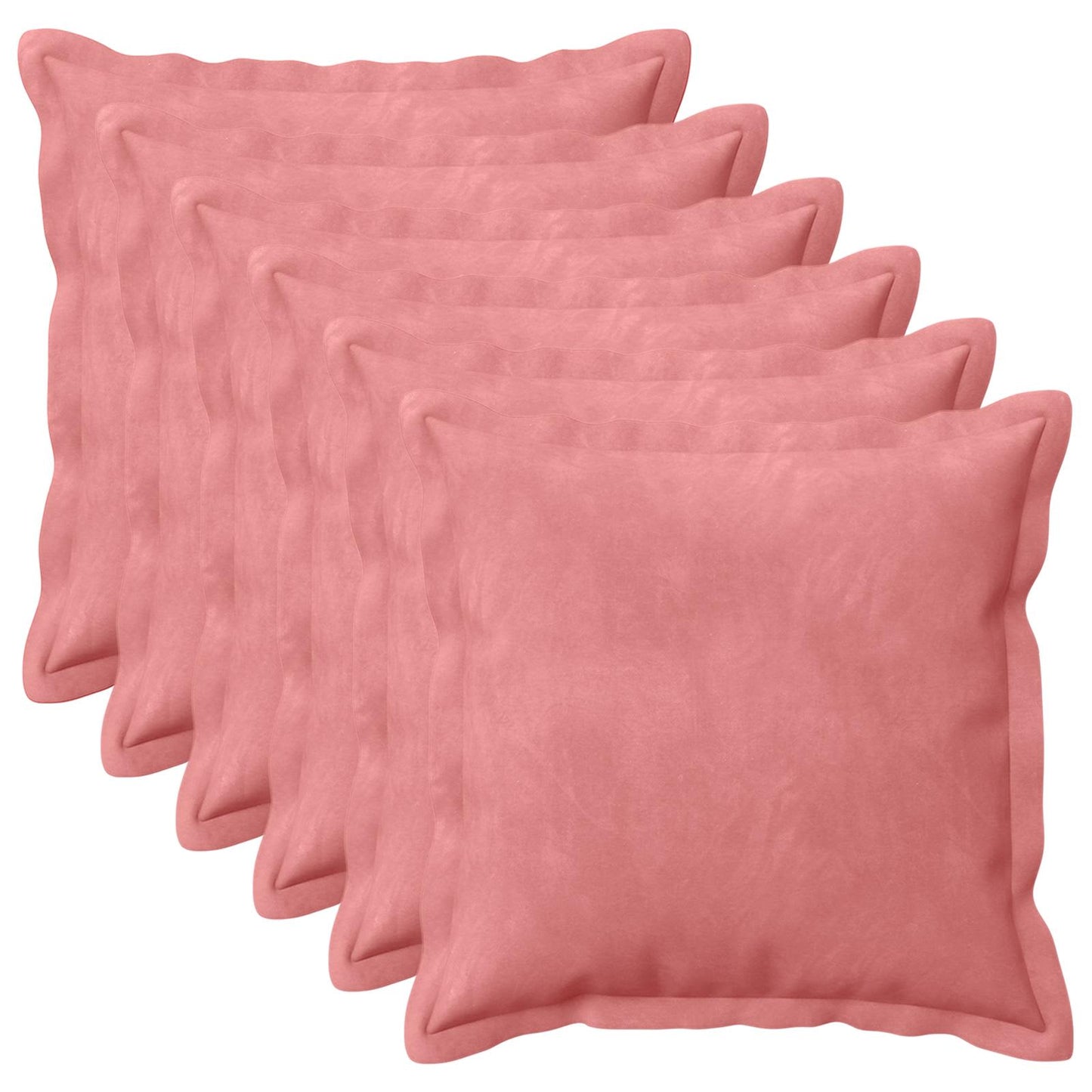 Cushion Cover 6 pcs HOUTEN Pink 30 x 30 cm Velvet