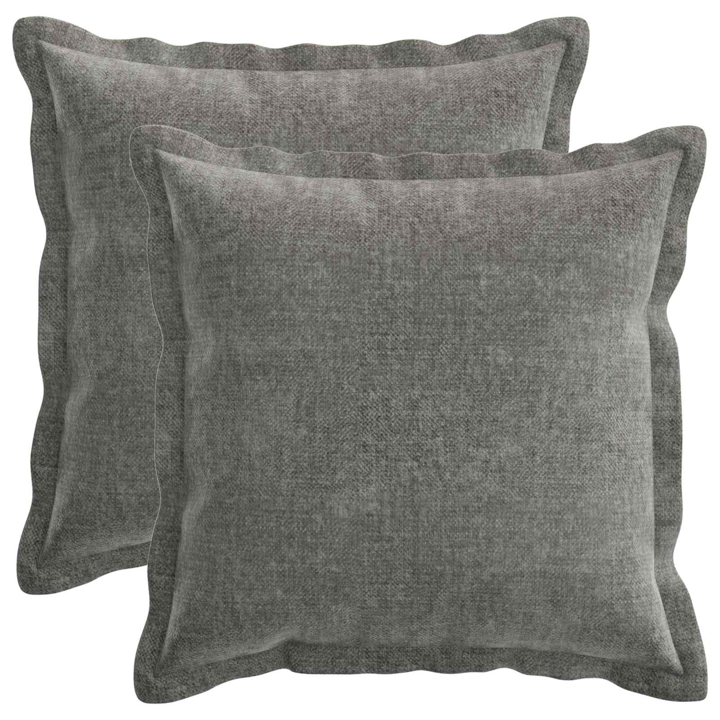 Cushion Cover 2 pcs HOUTEN Dark Grey 30 x 30 cm Chenille Fabric