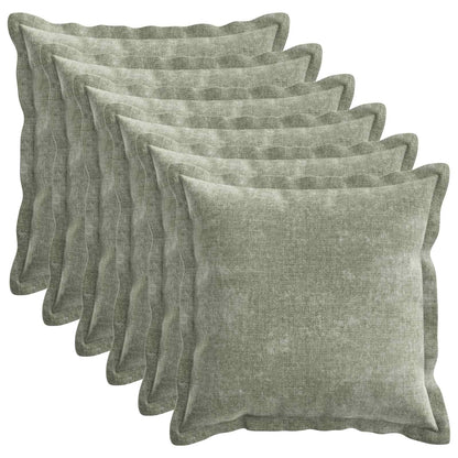 Cushion Cover 6 pcs HOUTEN Green 30 x 30 cm Chenille Fabric