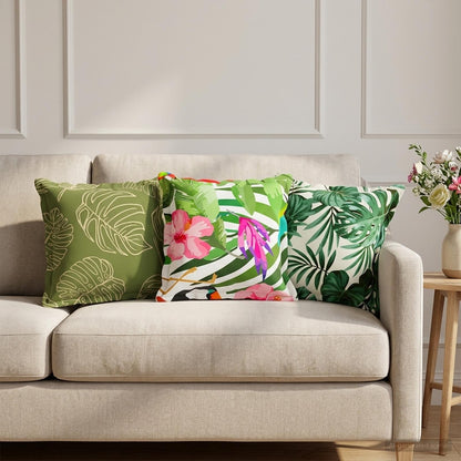 Cushion Cover 12 pcs HOUTEN Leaf Design 40 x 40 cm Polyester
