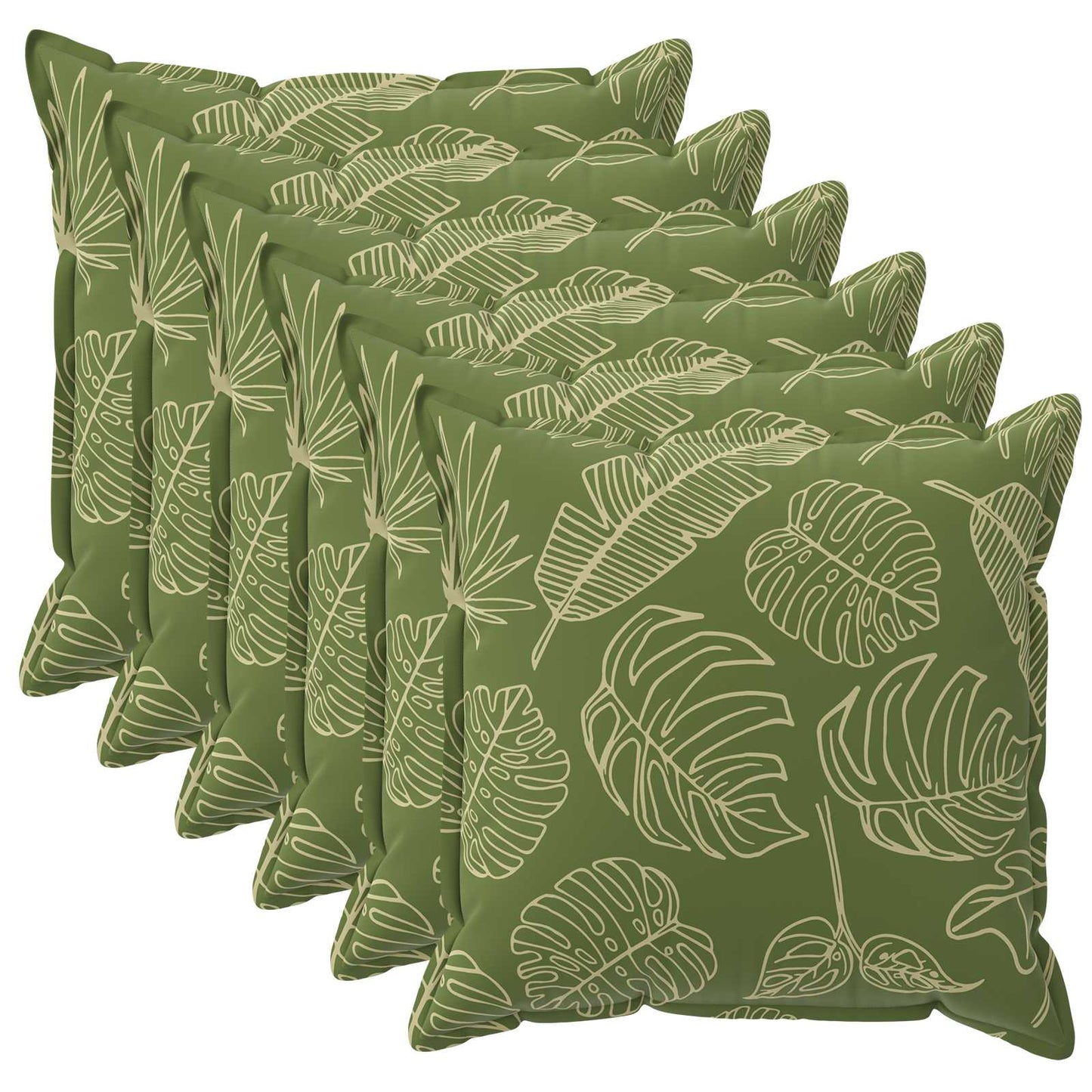 Cushion Cover 6 pcs HOUTEN Leaf Design 30 x 30 cm Polyester