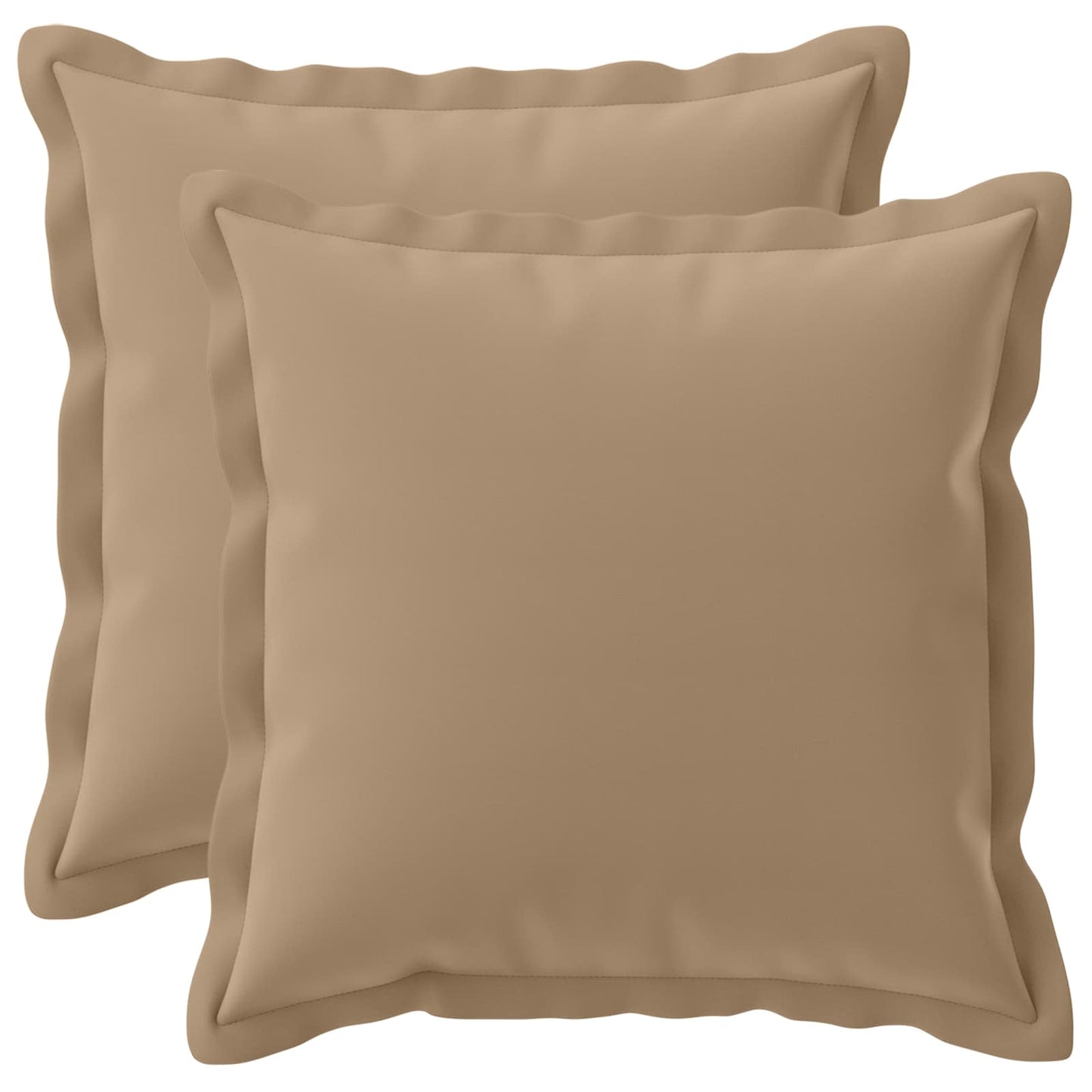Cushion Cover 2 pcs HOUTEN Taupe 30 x 30 cm Polyester