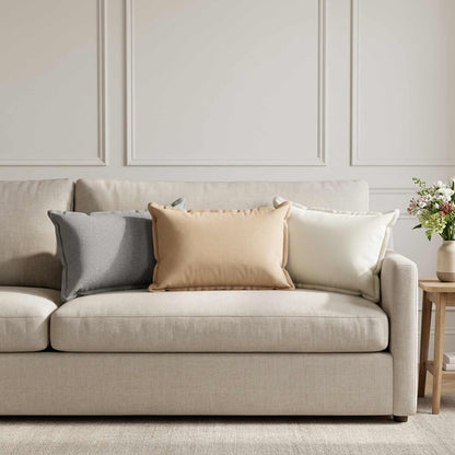 Throw Pillow 6 pcs HOUTEN Cloud Grey 40 x 60 cm Faux Linen