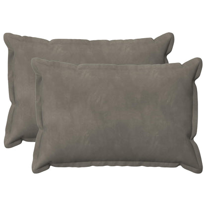 Cushion Cover 2 pcs HOUTEN Light Grey 30 x 50 cm Velvet
