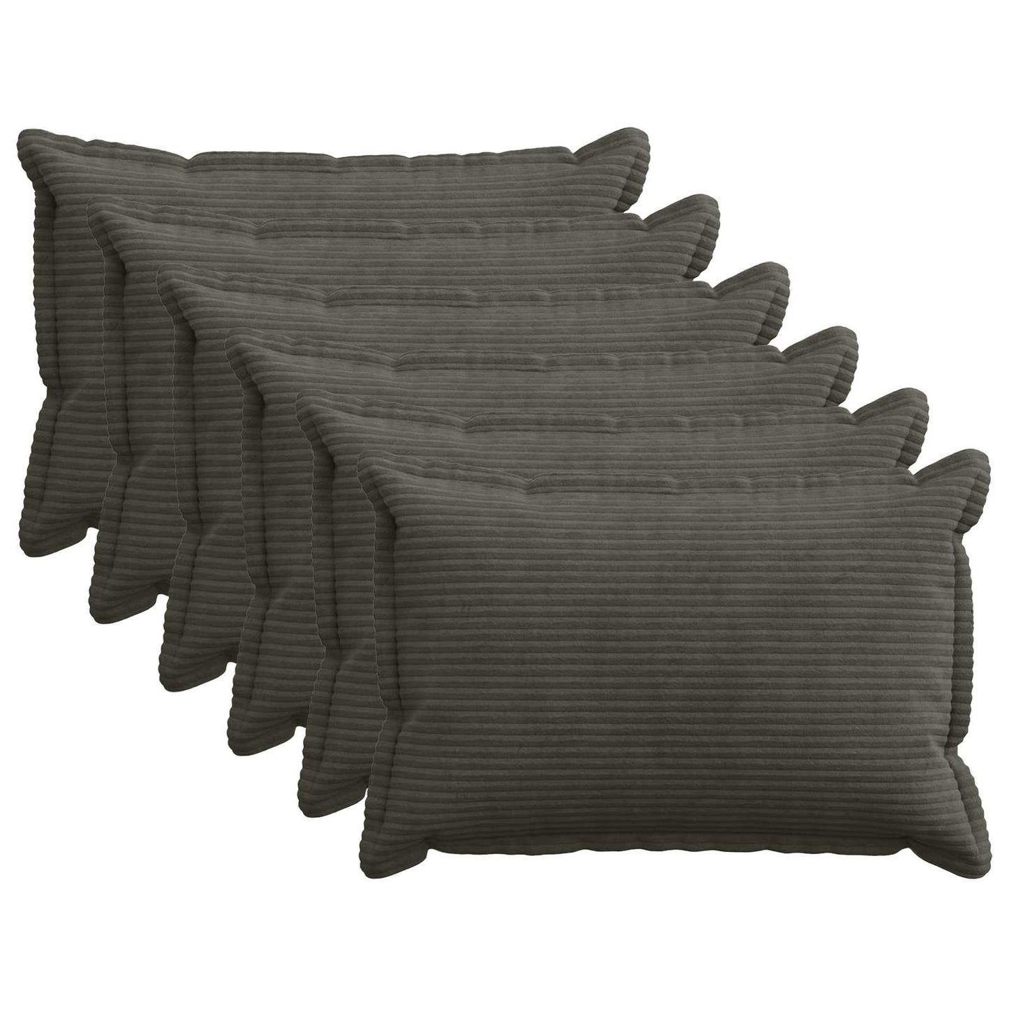 Cushion Cover 6 pcs HOUTEN Anthracite 30 x 50 cm Corduroy