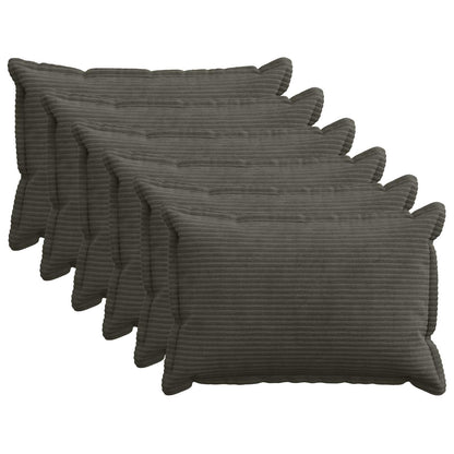 Cushion Cover 6 pcs HOUTEN Anthracite 30 x 50 cm Corduroy