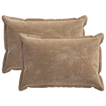 Cushion Cover 2 pcs HOUTEN Brown 30 x 50 cm Chenille Fabric