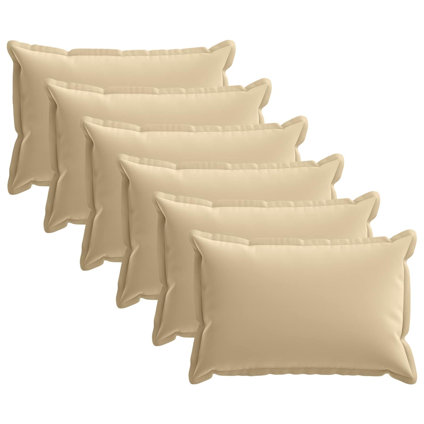 Cushion Cover 6 pcs HOUTEN Beige 30 x 50 cm Polyester